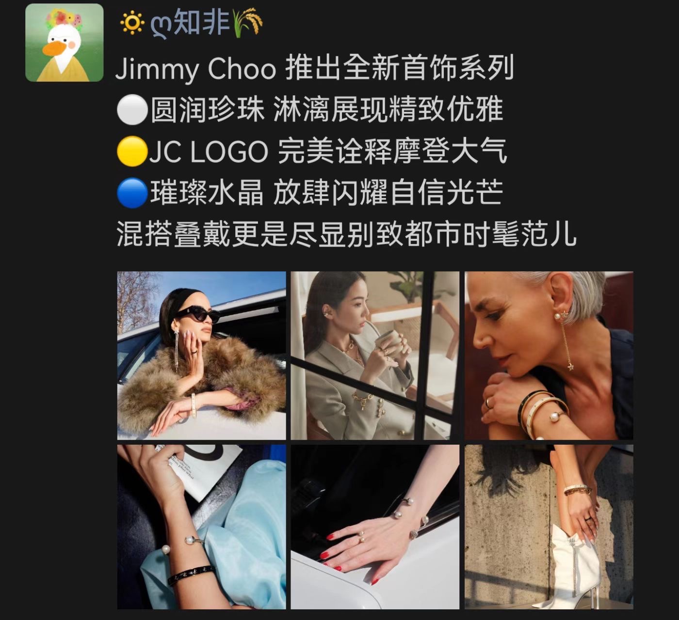 朋友圈 Jimmy Choo 首饰系列