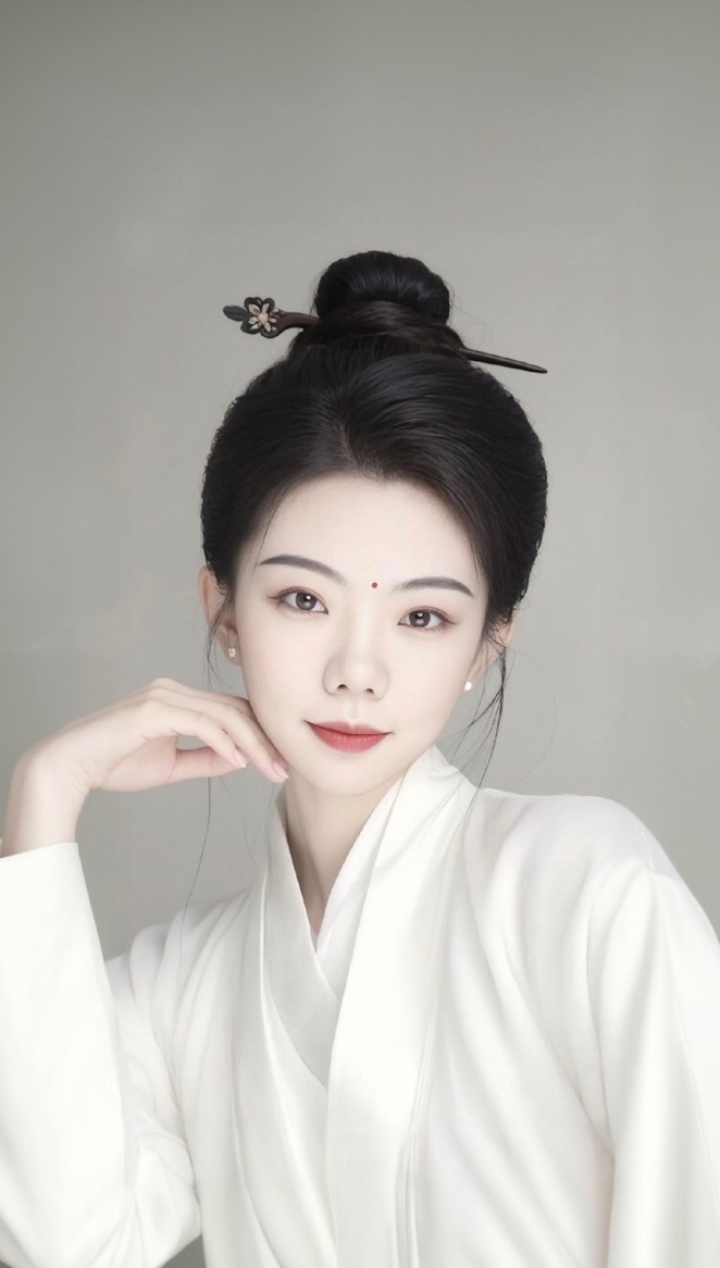 白衣汉服高髻